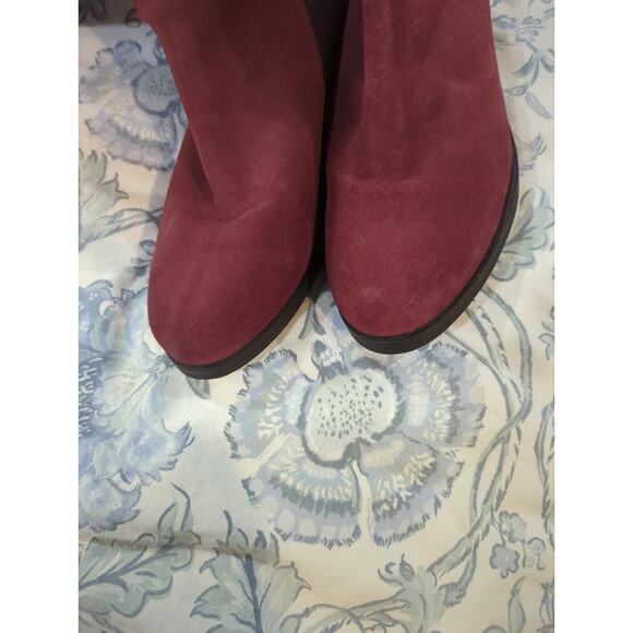 Cole Haan Jodhpur Oxblood Suede Pull On Riding Boots - Picture 5 of 5